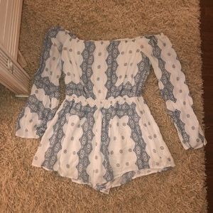 Mini long sleeve strapless romper